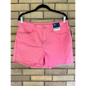 Old Navy High-Rise Wow Pink Denim Shorts Size 12 NWT 3-Inch Inseam
